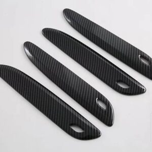 メルセデスベンツ Eクラス E200 220 250 300 350 2023-2025 カーボンスタイルドアハンドルカバースマートキー穴キャッチキャップトリム - carbon fiber style