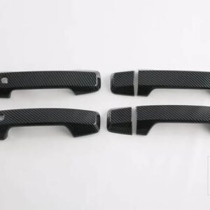 三菱 トライトン L200 2023 2024 カーボンスタイルドアハンドルカバースマートキー穴キャッチキャップトリムモールド - Left seat driving2