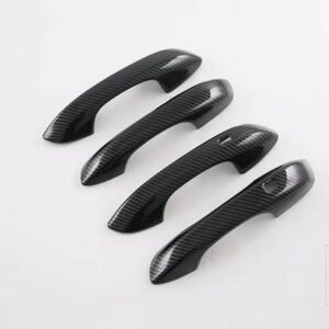 唐 II EV タン EV 2022 2023 カーボンスタイルドアハンドルカバースマートキー穴キャッチキャップトリムモールド - carbon fiber style