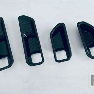 トヨタ プラド LC250 2024 2025 カーアクセサリー ABS インナードアハンドルカバーキャッチボウルトリム挿入ベゼルフレームガーニッシュ - Carbon Fiber Style