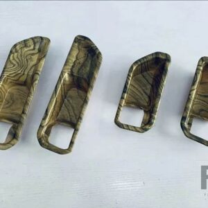 トヨタ プラド LC250 2024 2025 カーアクセサリー ABS インナードアハンドルカバーキャッチボウルトリム挿入ベゼルフレームガーニッシュ - Light Wood Grain