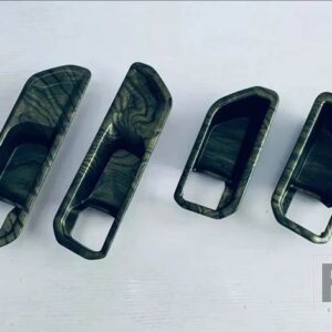 トヨタ プラド LC250 2024 2025 カーアクセサリー ABS インナードアハンドルカバーキャッチボウルトリム挿入ベゼルフレームガーニッシュ - Deep Wood Grain