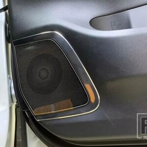 トヨタ アルファード 40 シリーズ 2023 2024 ステンレススピーカーカバーインテリアトリムサイドドアステレオベゼルカラーリングガーニッシュ - Black