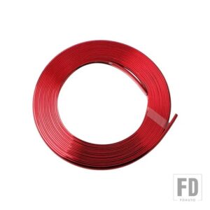 UNIVERSALCAR リムストリップホイールエッジプロテクター高輝度マットホイールステッカータイヤケアカバー 8 メートル - 8M-Red