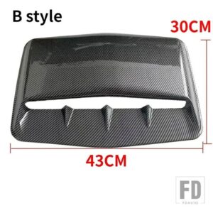 汎用 エアフローインテークフードスクープベントボンネット装飾カバーセンターサイドエアアウトレットフード自動車外装アクセサリー - B-Carbon