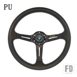 ND ステアリング WHEE レーシングステアリングホイールスポーツオート PU ゲーム PC ステアリングホイールカーアクセサリー - PU-black