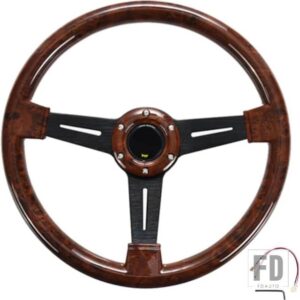 コピーウッドステアリングホイール 350 mmレーシングステアリングホイールクラシックドリフトレーシングステアリングホイールラリーカーアクセ - wood black