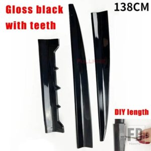 汎用 ルーフスポイラーテールスポイラートランクウィング DIY リペアスポイラーポイラーウィングレーシングトランク AUT カーアクセサリー - Teeth Gloss black