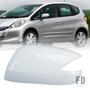 ホンダ バックミラーシェルカバー フィットジャズ 2008-13 GE6 GE8 キャップハウジングドアミラー黒 ATUO 部品 - White L