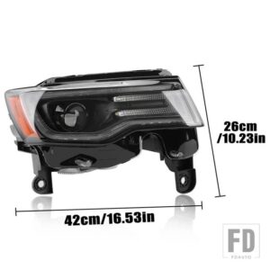 ジープ LED HID ヘッドライトグランドチェロキー 2017-2019 フロントバンパー LED フォグランプ DRL ローハイビームライトカーアクセサリー
