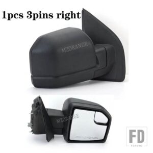 フォード サイドミラーアセンブリ F-150 F150 2015-2020 フロント加熱サイドドアウイングリアビューミラーレンズガラス 6ピン 米国バージョン - 3pins right