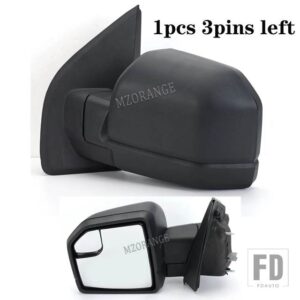 フォード サイドミラーアセンブリ F-150 F150 2015-2020 フロント加熱サイドドアウイングリアビューミラーレンズガラス 6ピン 米国バージョン - 3pins left