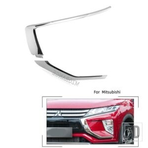 三菱 フロントバンパークロームトリム エクリプスクロス 2018-2021 モールドセットリフレクターストリップフォグライトカバーアクセサリー - 2 pcs L