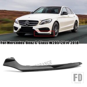 メルセデスベンツ Cクラス W205 C300 C400 C63 2014 2015 2016-2018 フロントバンパートリムストリップクロームモールドリップクロームブラック - left black