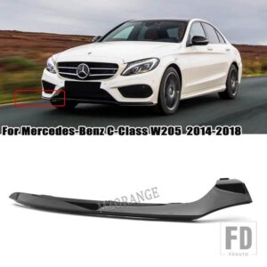メルセデスベンツ Cクラス W205 C300 C400 C63 2014 2015 2016-2018 フロントバンパートリムストリップクロームモールドリップクロームブラック - right black