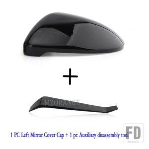 ゴルフ 7 MK7 7.5 GTI ミラーカバーカーボンサイドバックミラーカバーキャップトゥーランドアウイングハウジングアクセサリー - Black L