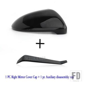 ゴルフ 7 MK7 7.5 GTI ミラーカバーカーボンサイドバックミラーカバーキャップトゥーランドアウイングハウジングアクセサリー - Black R
