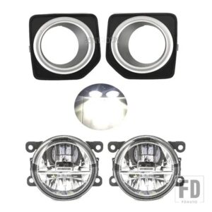 ランドローバー フォグランプフリーランダー 2 LR2 2013-2016 フォグランプカバーグリルベゼルヘッドライト LED フォグランプフォグランプアク - LED and Covers2