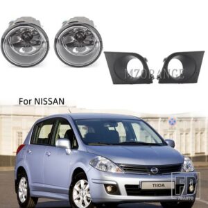 日産 フォグランプヘッドライト ティーダバーサ 2007-2010 2011 LED ハロゲンフォグライトフレーム配線グリルハーネススイッチアクセサリー - Halogen and covers