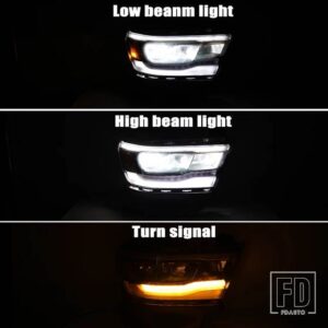 LED ヘッドライトダッジ RAM 1500 2019-2020 RAM1500 クラシック 2019-2021 ヘッドランプフル LED ヘッドライト DRL イエローウィンカー - right passenger side