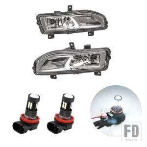 日産 フォグランプ LED エクストレイル X トレイル T32 ローグ 2017-2019 ヘッドライトフォグランプブラケットハーネスカバーグリルベゼルアク - 2 pcs led fog