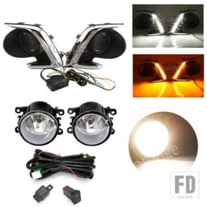 三菱 LED DRL フォグランプ アトラージュミラージュ G4 2012-2017 ヘッドライトデイタイムランニングライトフォグランプ黄色ウィンカー - 1 set A