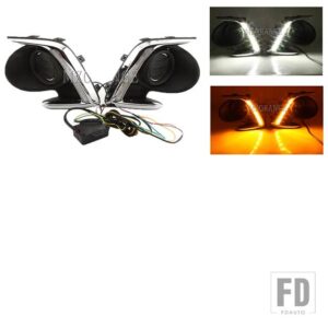 三菱 LED DRL フォグランプ アトラージュミラージュ G4 2012-2017 ヘッドライトデイタイムランニングライトフォグランプ黄色ウィンカー - LED DRL