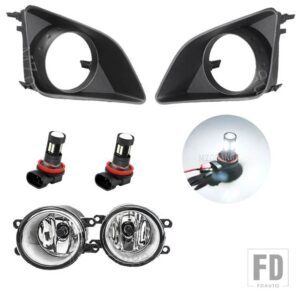 トヨタ フォグランプ LED カローラ 2007 2008 2009 2010 フォグランプアセンブリクロームカバーグリルベゼルヘッドライトカーアクセサリー - LED and covers