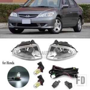 ホンダ LED フォグランプ シビック ES1 ES5 2004 2005 ヘッドライト LED フロントバンパーハロゲンフォグランプフォグランプアセンブリアクセサ