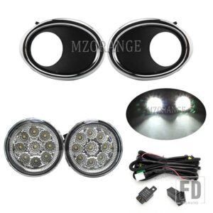 日産 フォグランプ LED フォグランプ キャシュカイ J11 ローグ 2015 2016 2017 フロントバンパーライトクロームフォグランプカバーグリルベゼル - 1 set LED