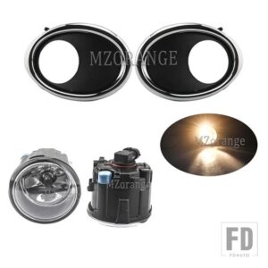 日産 フォグランプ LED フォグランプ キャシュカイ J11 ローグ 2015 2016 2017 フロントバンパーライトクロームフォグランプカバーグリルベゼル - Halogen and covers