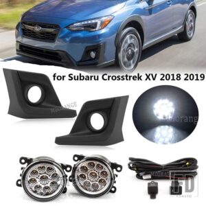 スバル フォグランプ XV CROSSTREK 2018 2019 2020 フォグランプカバーヘッドライトフロントバンパートリムベゼルキャップフレームヘッドライト - 1 set LED A