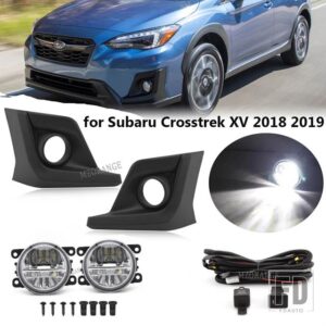 スバル フォグランプ XV CROSSTREK 2018 2019 2020 フォグランプカバーヘッドライトフロントバンパートリムベゼルキャップフレームヘッドライト - 1 set LED B