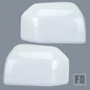 フォード サイドミラーカバー F150 F-150 2015-20 ドアバックミラーキャップハウジングマットブラックアクセサリー - white 1 pair