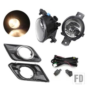 日産 フォグランプ エクストレイル T32 エクストレイルローグ 2014-2016 ヘッドライト LED フォグライトスイッチハーネスカバーグリルフォグラ - 1 set Halogen