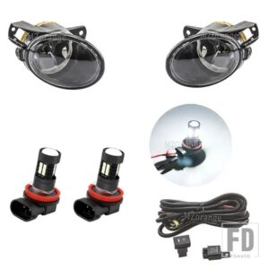 VW フォグランプパサート B6 2006-2011 LED フロントヘッドライトフォグランプハロゲンフォグランプカバードライビングランプアクセサリー - led fog and wires