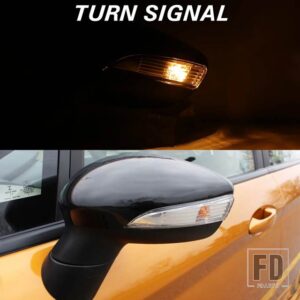 フォード フィエスタ MK7 2013-2017 ドアウイングミラー電動加熱電源折りたたみバックミラーウィンカーランプ 6/8 ピンカーアクセサリー - 8 pins left
