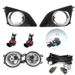 トヨタ フォグランプ LED フォグランプ カローラ 2008 2009 2010 フォグランプアセンブリクロームフォグライトカバーグリルベゼルヘッドライト - 1 Set LED Chrome