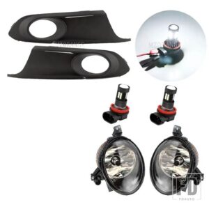 フォグランプ LED VW ジェッタ 6 A6 MK6 2011-14 ヘッドライトフロントバンパーフォグランプカバーグリルベゼルフレームワイヤー ACCESSORIE