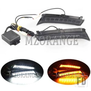 スバル 2個 LED DRL フォレスター 2013-2018 デイタイムランニングライト フォグランプ ヘッドライト ウィンカーランプ ワイヤーハーネス付き - White and Yellow