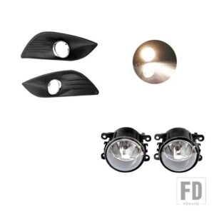フォード フォグランプフォーカス 2 MK2 2009 2010 2011 LED ヘッドライトフォグランプカバーグリルクロームベゼルハーネススイッチキットアク - Halogen and covers