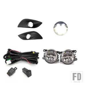 フォード フォグランプフォーカス 2 MK2 2009 2010 2011 LED ヘッドライトフォグランプカバーグリルクロームベゼルハーネススイッチキットアク - 1 set LED3