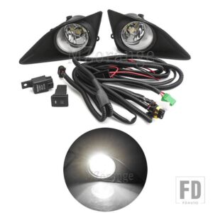 トヨタ フォグランプ LED カローラ 2007-2010 フォグランプクロームフォグライトカバーグリルベゼルケーブルスイッチヘッドライト H11 アクセサ - 1 set LED
