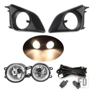 トヨタ フォグランプ LED カローラ 2007-2010 フォグランプクロームフォグライトカバーグリルベゼルケーブルスイッチヘッドライト H11 アクセサ - 1 set Halogen