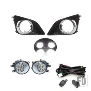 トヨタ フォグランプ LED カローラ 2007-2010 フォグランプクロームフォグライトカバーグリルベゼルケーブルスイッチヘッドライト H11 アクセサ - 1 Set LED A Chrome
