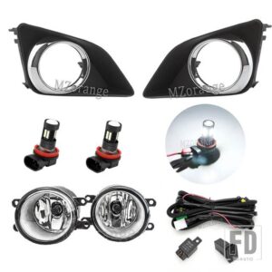 トヨタ フォグランプ LED カローラ 2007-2010 フォグランプクロームフォグライトカバーグリルベゼルケーブルスイッチヘッドライト H11 アクセサ - 1 Set LED E Chrome