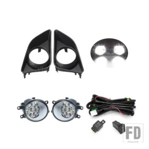 トヨタ フォグランプ LED カローラ 2007-2010 フォグランプクロームフォグライトカバーグリルベゼルケーブルスイッチヘッドライト H11 アクセサ - 1 set LED A