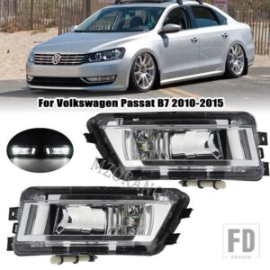 VW 自動フロントフォグランプパサート B7 2011-15 ヘッドライトフォグランプクロームグリルバンパーカバー 56D853665 - 1 pair LED fog