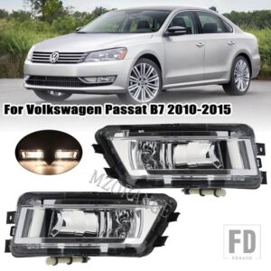 VW 自動フロントフォグランプパサート B7 2011-15 ヘッドライトフォグランプクロームグリルバンパーカバー 56D853665 - 1 pair halogen fog