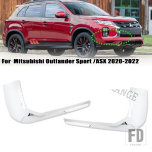 三菱 ASX RVR 2020-2022 クロームストリップフロントバンパーバートリムバンプフォグライトカバーシェイパー ABS カーアクセサリー - pair lower